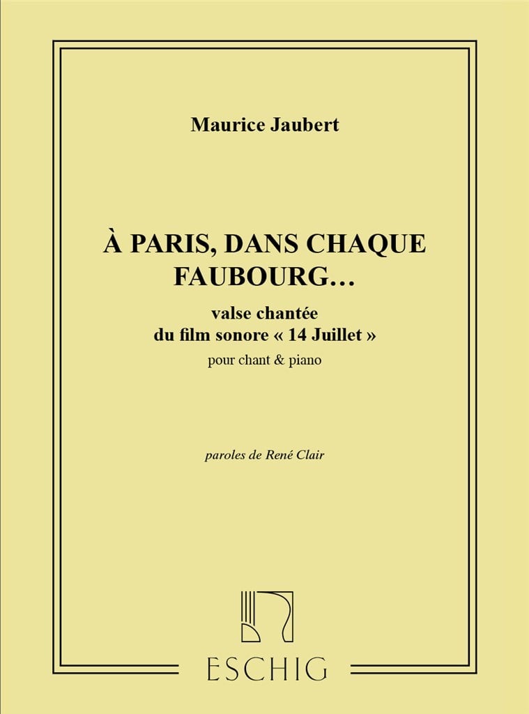 A Paris Dans Chaque Faubourg.... Valse Chantee